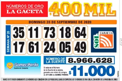 Los Números de Oro de LA GACETA