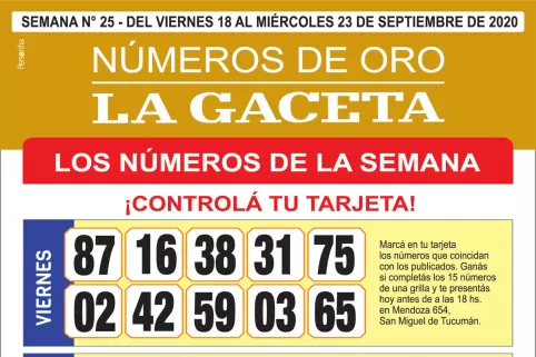 Esta es la grilla completa de los Números de Oro ¡Hay $ 400.000!