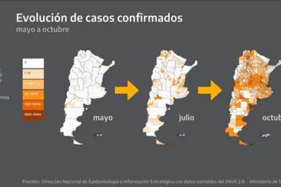 Gráfico: así se incrementaron los casos de coronavirus en las provincias