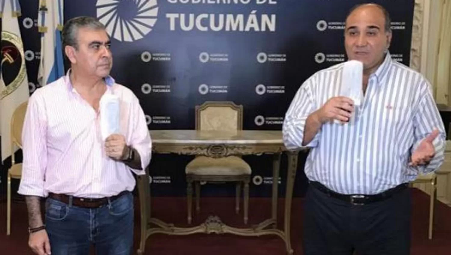 Germán Alfaro, intendente de la capital, y Juan Manzur, gobernador de la provincia.