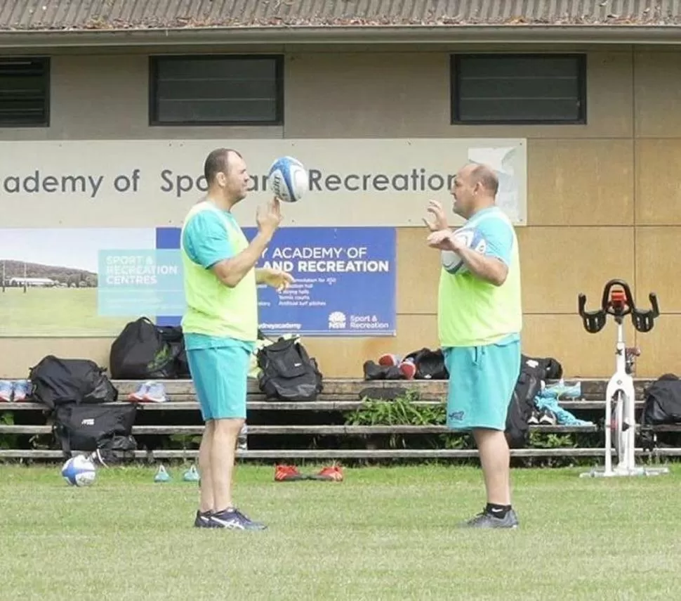 SOCIOS. Cheika y Ledesma, otra vez juntos, en la Sydney Academy of Sports. espn