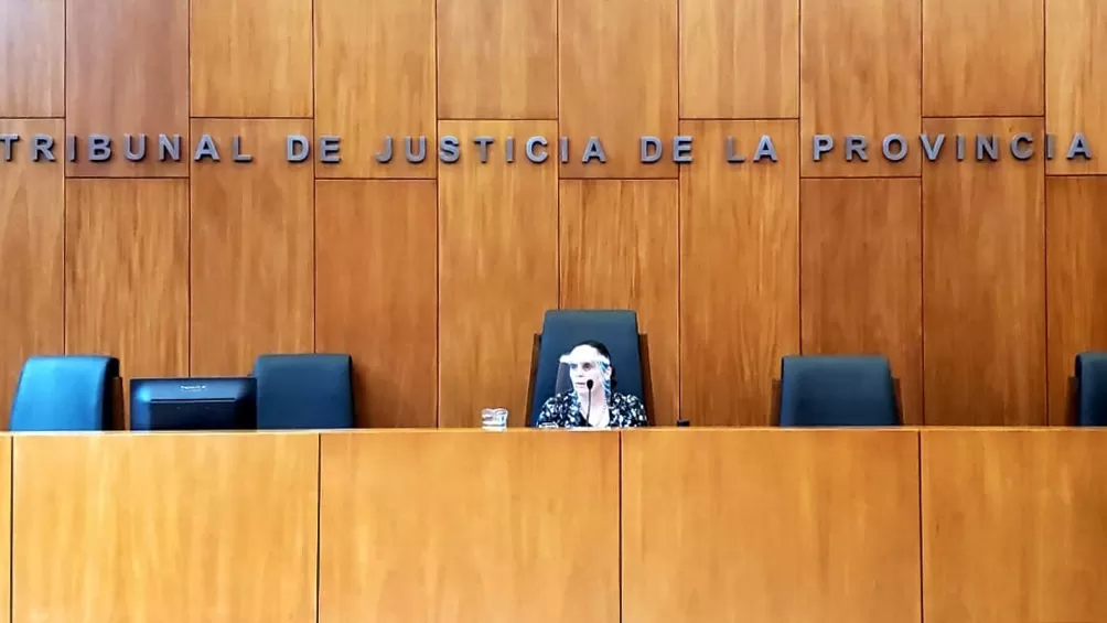 La jueza Castagno en la audiencia del miércoles. TÉLAM