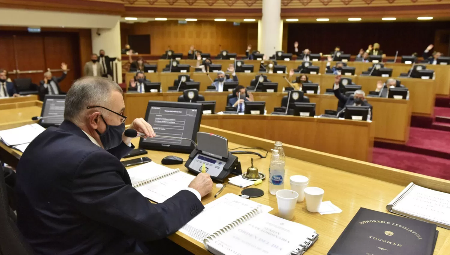 Osvaldo Jaldo, presidiendo una sesión de la Legislatura.