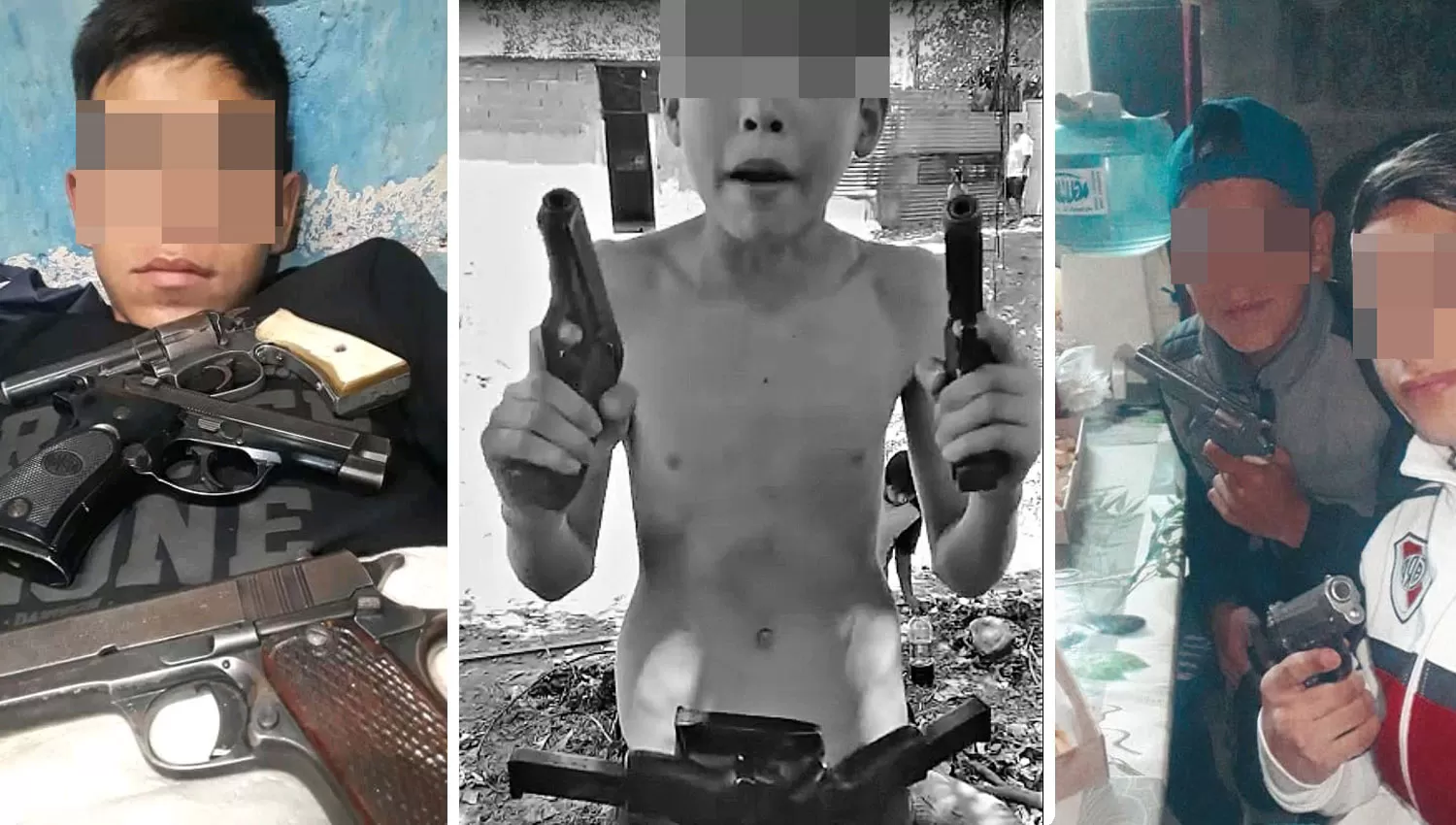 Pequeño, el hijo de Pera, posando con armas y amenazando por las redes sociales.