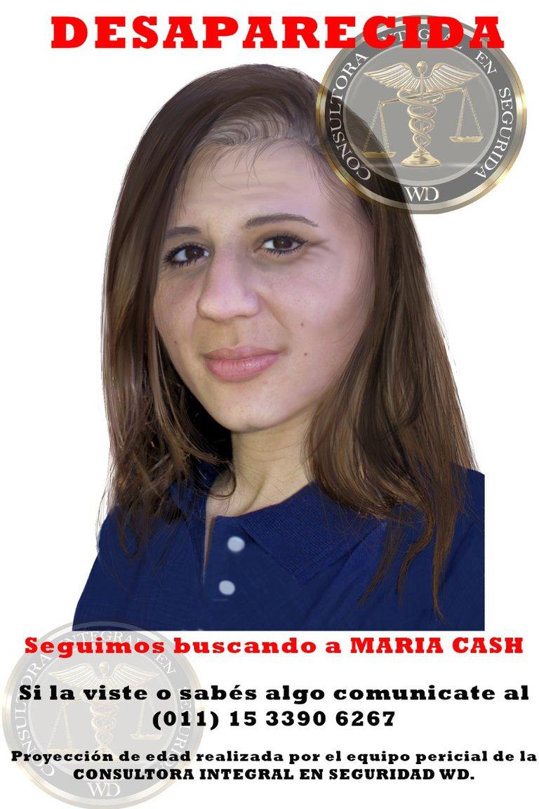 La nueva proyección que hicieron del rostro de María Cash.