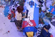 Cristina despidió a Maradona con una camiseta de Gimnasia