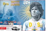 La muerte de Maradona se robó las tapas de los diarios del mundo entero 