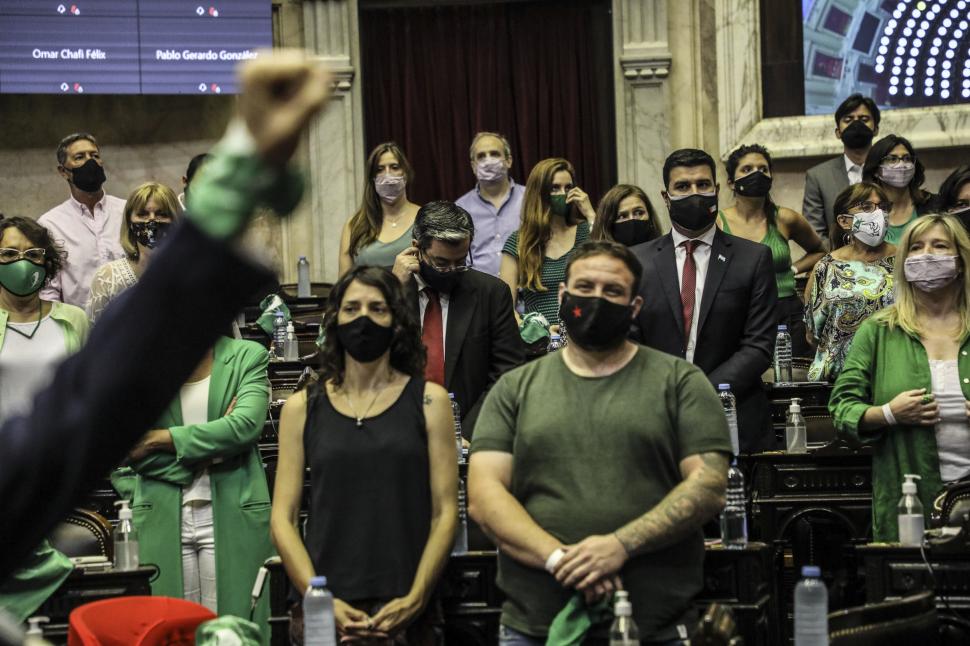 IDENTIFICADOS. Diputados “verdes” sesionaron con ropa de ese color.