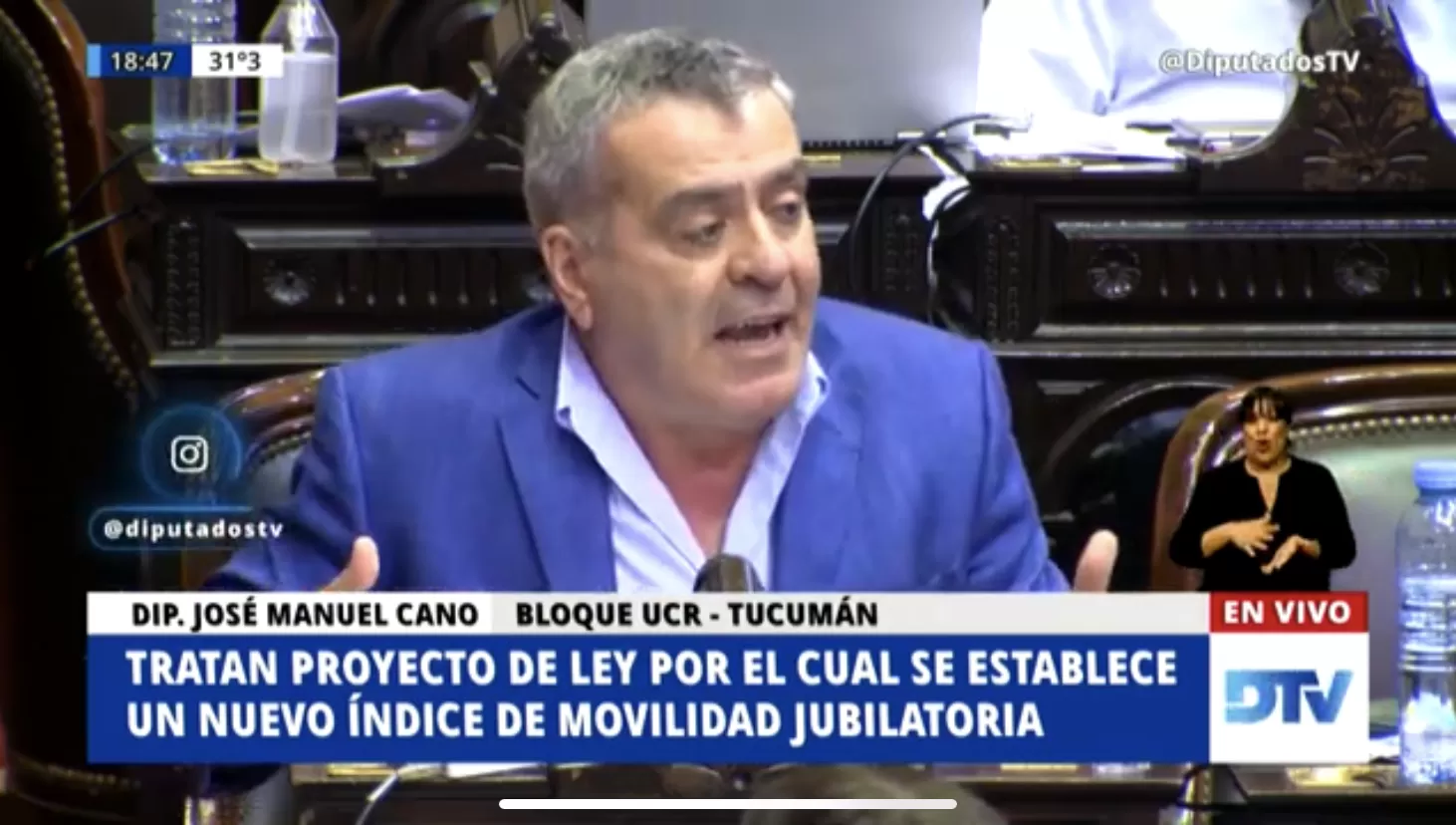 DURO. El diputado José Cano criticó el proyecto del oficialismo que modifica la fórmula para determinar los aumentos en el haber de los jubilados.