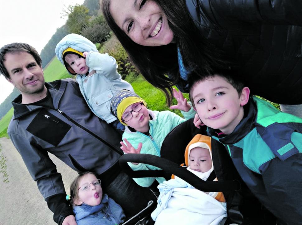 EN ALEMANIA Magdalena Barberis Alurralde y su familia.