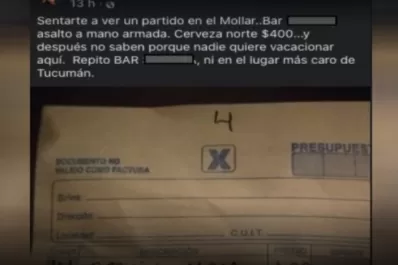 Asalto a mano armada: indignación por la cuenta de un bar en El Mollar