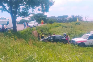 Un auto salió de la ruta y volcó cerca de Chuscha
