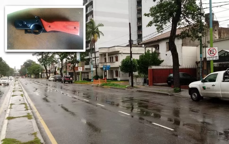 ESCENA DEL CRIMEN. El homicidio ocurrió en plena Mate de Luna, frente a la Maternidad. Secuestraron el arma que usó el presunto asesino.  