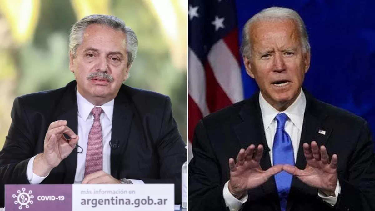 Alberto Fernández y Joe Biden. 