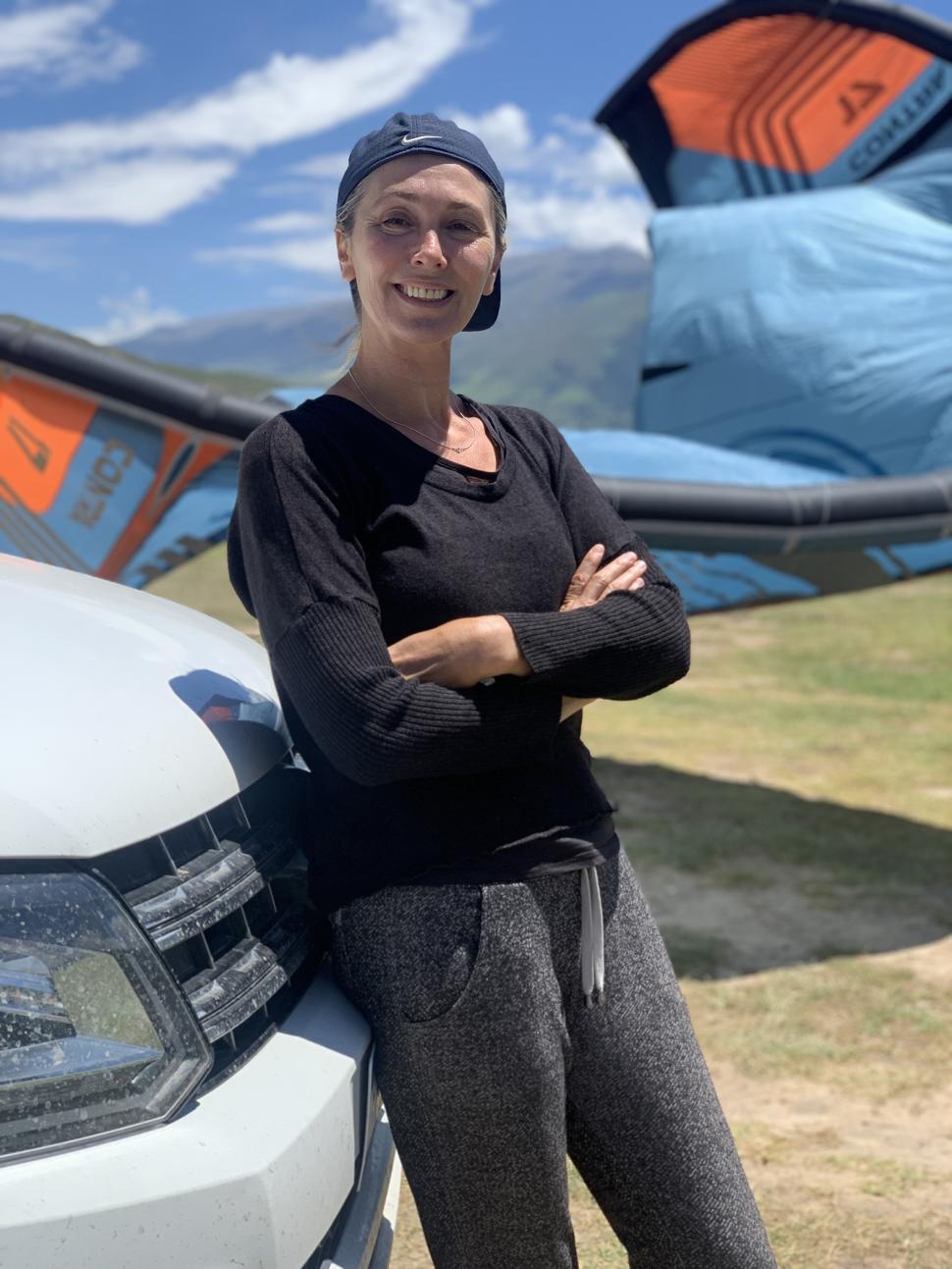 NATALIA TERNAVASIO. Preparada para iniciar su vuelo en el dique. 