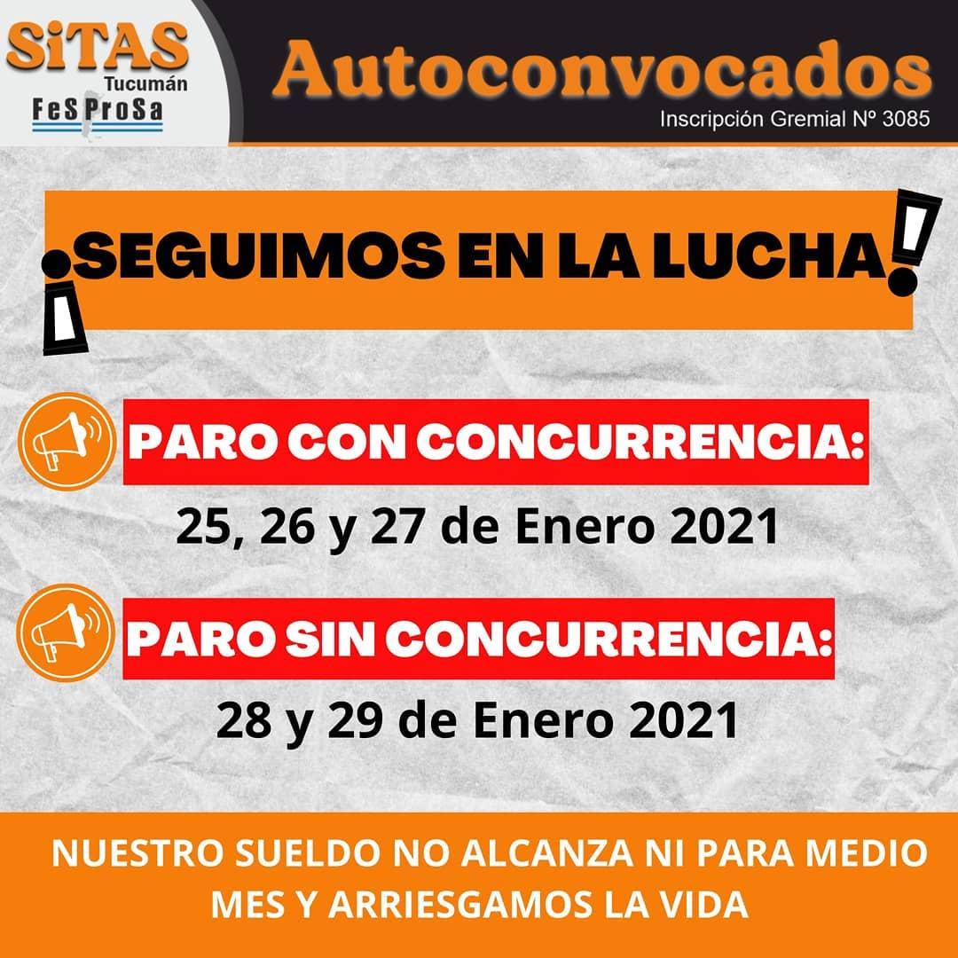 Sitas alista una nueva semana de paros, con y sin concurrencia a los hospitales