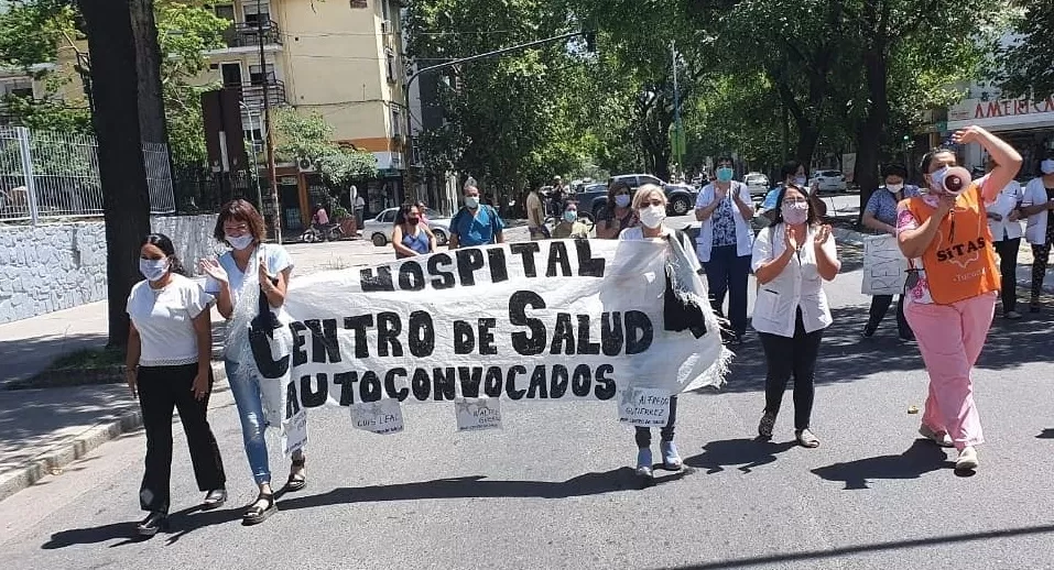 PROTESTA RECIENTE DE TRABAJADORES DE LA SALUD. Foto: Facebook Sitas