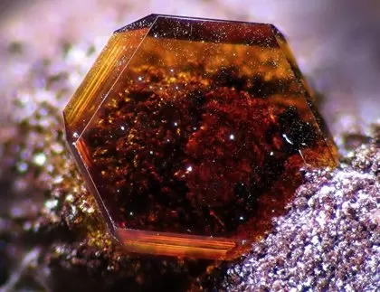 MINERAL RARO. Un fragmento de jarosita que se encontró en la Antártida. 