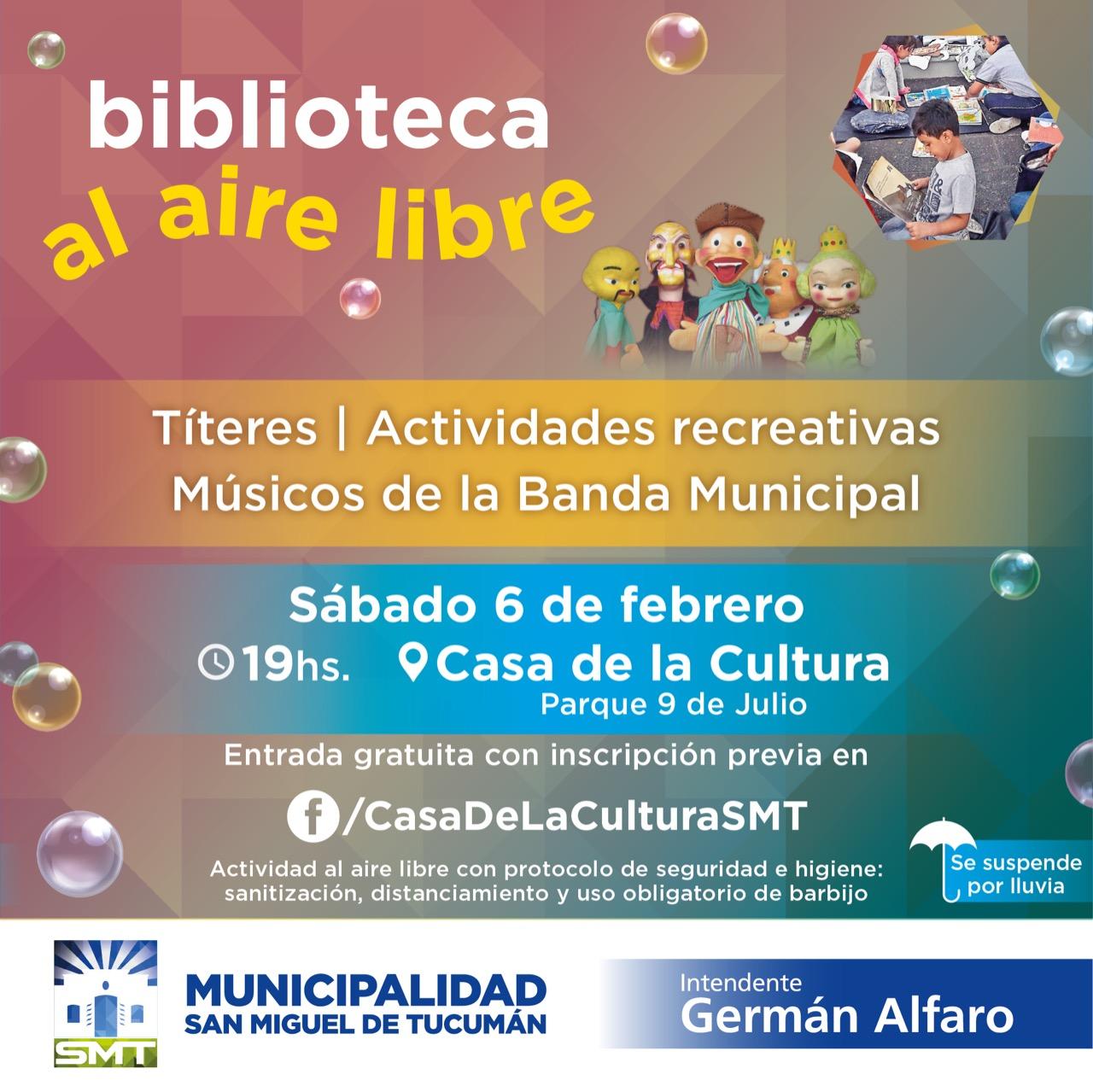 Invitan a una tarde de lectura, títeres y música en la Casa de la Cultura municipal