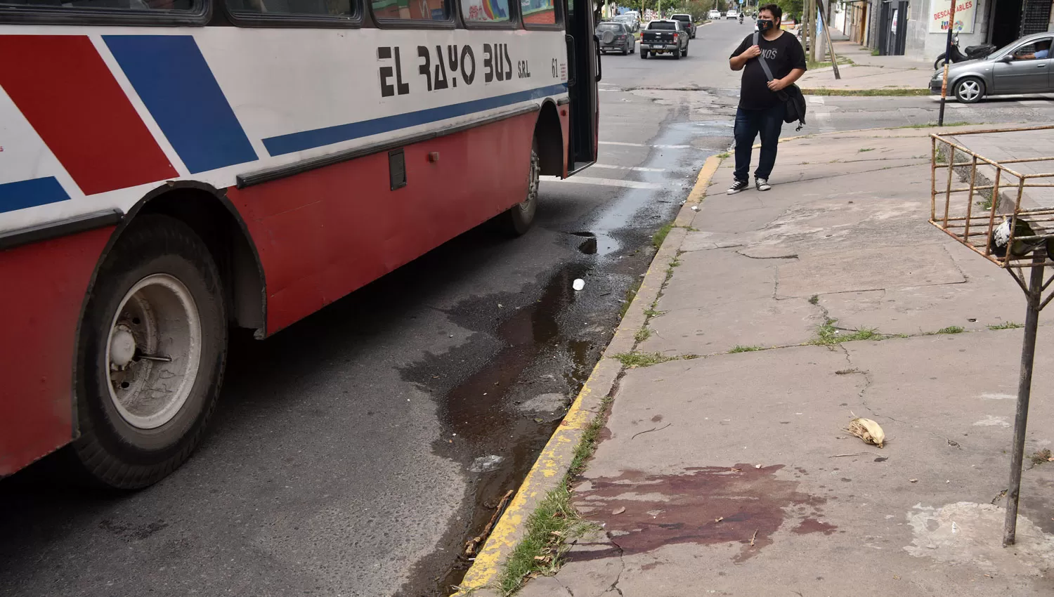 EN LA PARADA. Mansilla esperaba el colectivo cuando fue atacada.