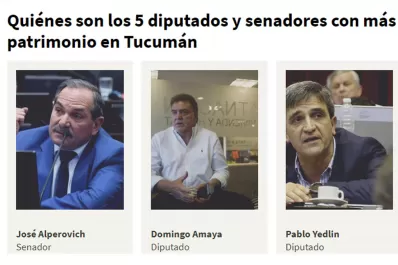 Ranking: quiénes son los cinco diputados y senadores tucumanos con más patrimonio