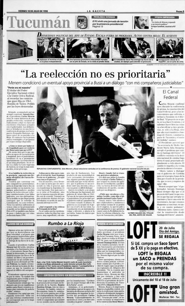 Galería de fotos: la relación especial que Menem generó con Tucumán