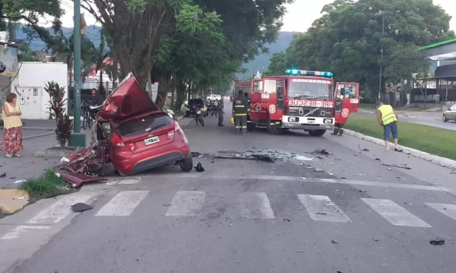 ACONQUIJA Y MORENO. Así había quedado la escena del accidente.