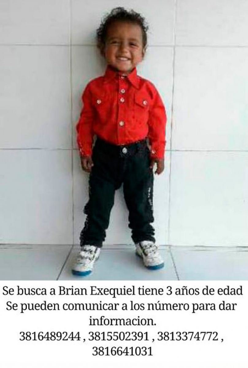 DESAPARECIDO. Brian Ezequiel Galván tiene tres años.  
