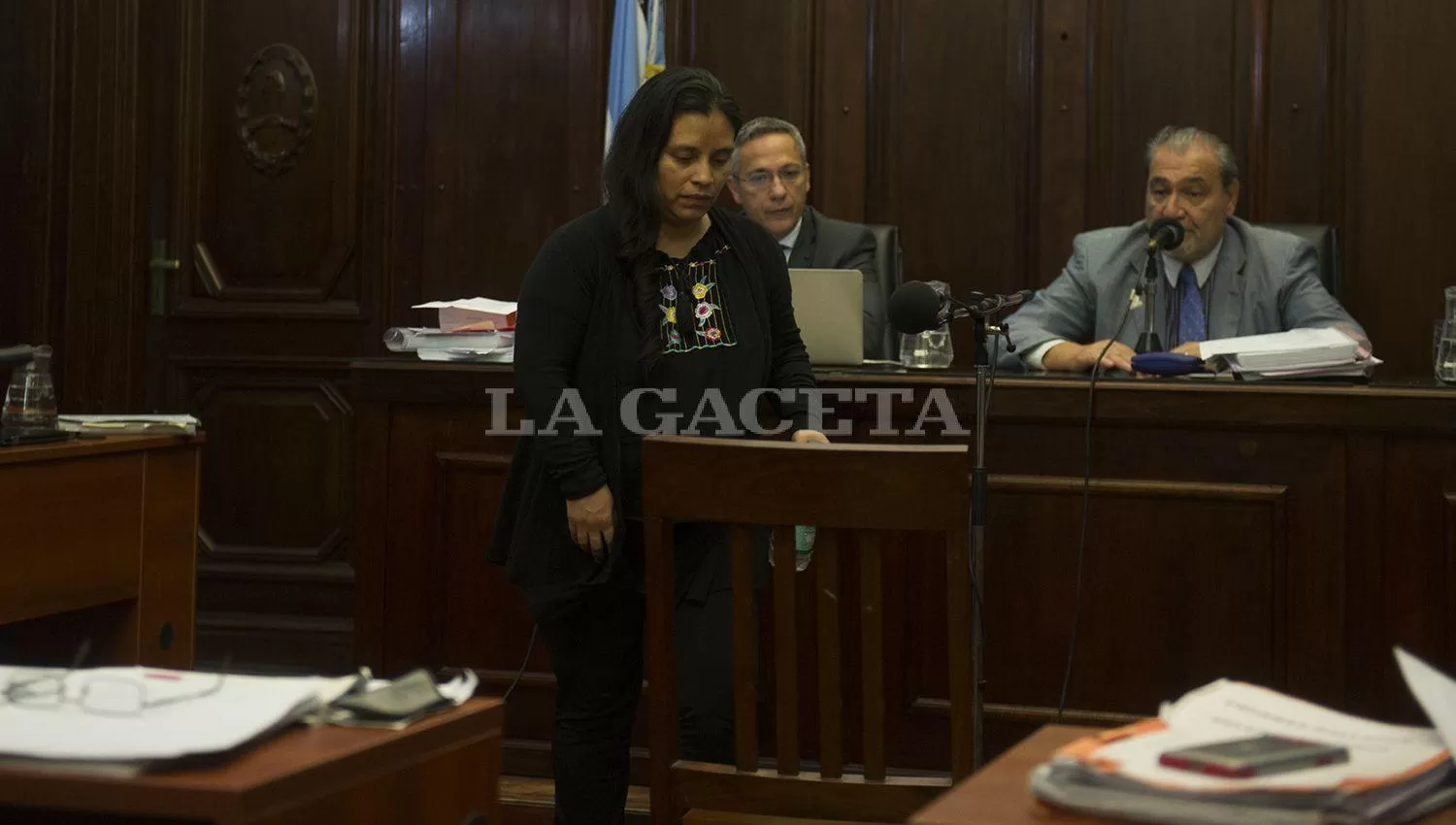 Virginia Mercado, al momento de prestar declaración en el juicio.