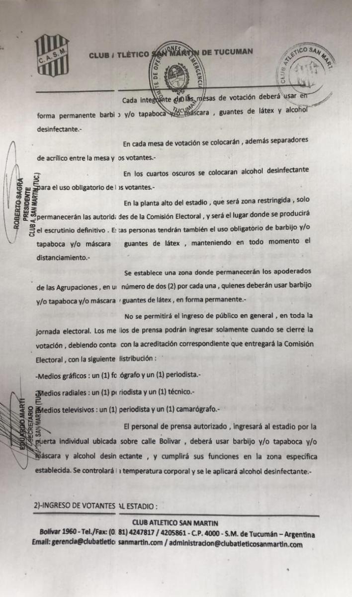 El Santo definió su cronograma electoral y estableció el protocolo para el 7 de marzo