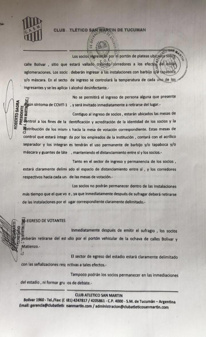 El Santo definió su cronograma electoral y estableció el protocolo para el 7 de marzo