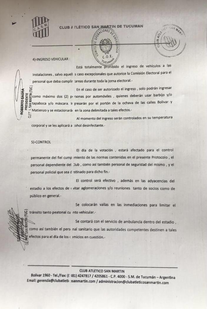 El Santo definió su cronograma electoral y estableció el protocolo para el 7 de marzo