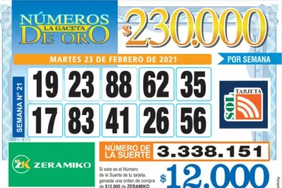 Los Números de Oro de LA GACETA