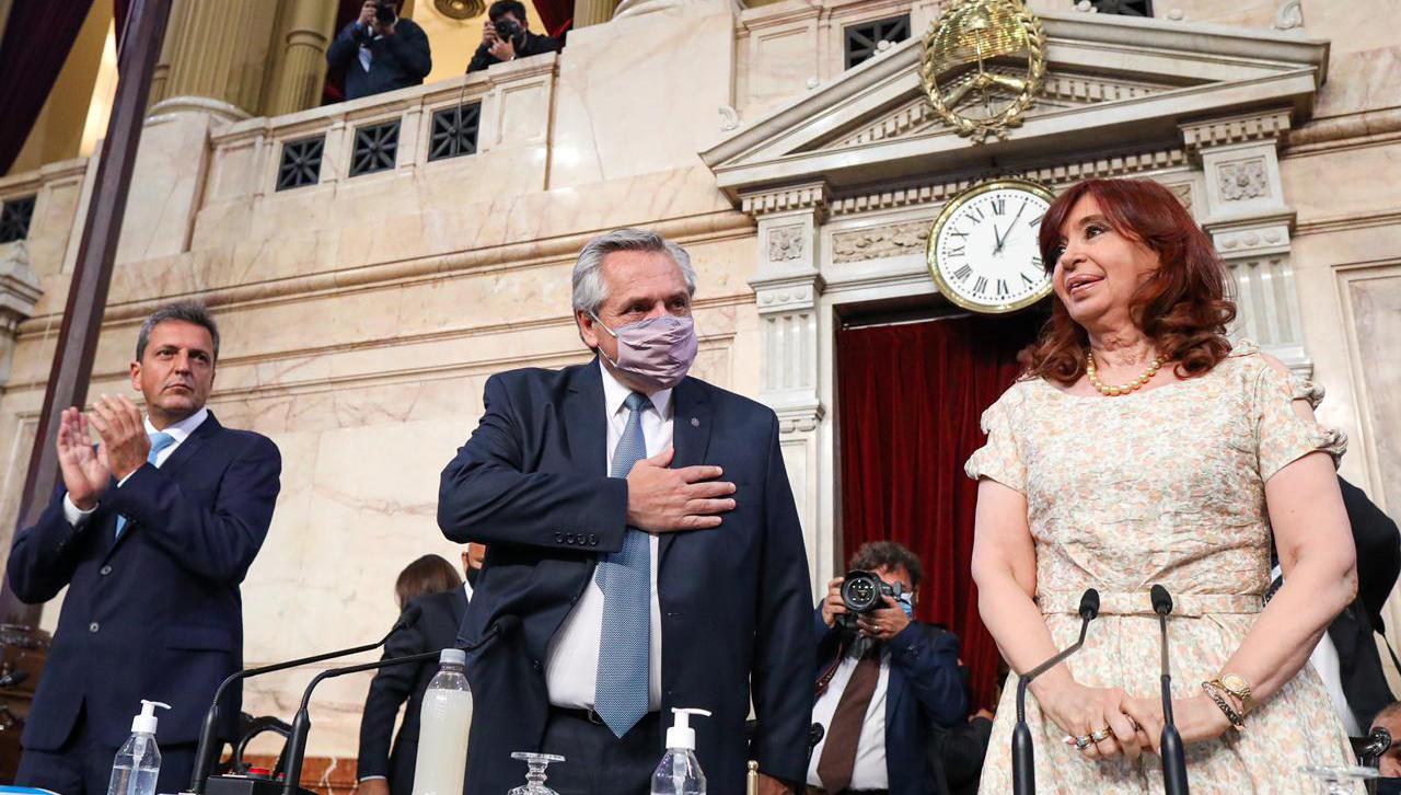 ANUNCIO. Durante su discurso de apertura del 139° período ordinario de sesiones del Congreso nacional, el presidente, Alberto Fernández, adelantó que iniciará querellas contra los responsables del Gobierno macrista, por administración fraudulenta y malversación de caudales públicos en el marco de la toma del crédito del FMI por U$S 44.000 millones.