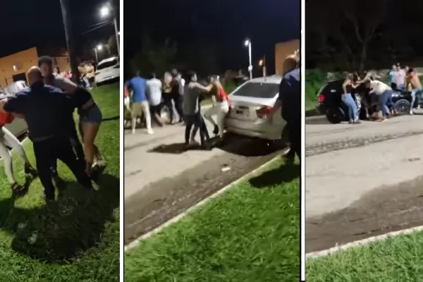 Video: una fiesta en Alderetes terminó en batalla campal