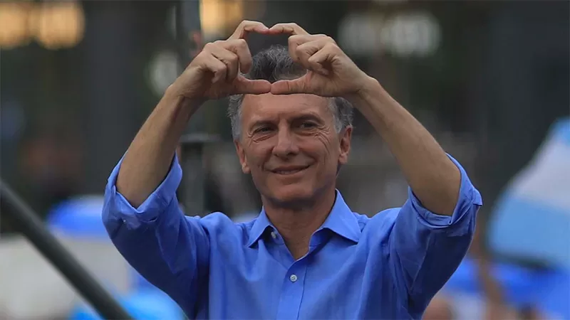 Mauricio Macri en campaña durante 2018