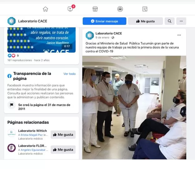 EN REDES. Captura de pantalla del agradecimiento del CACE a Chahla mencionado en la nota. 