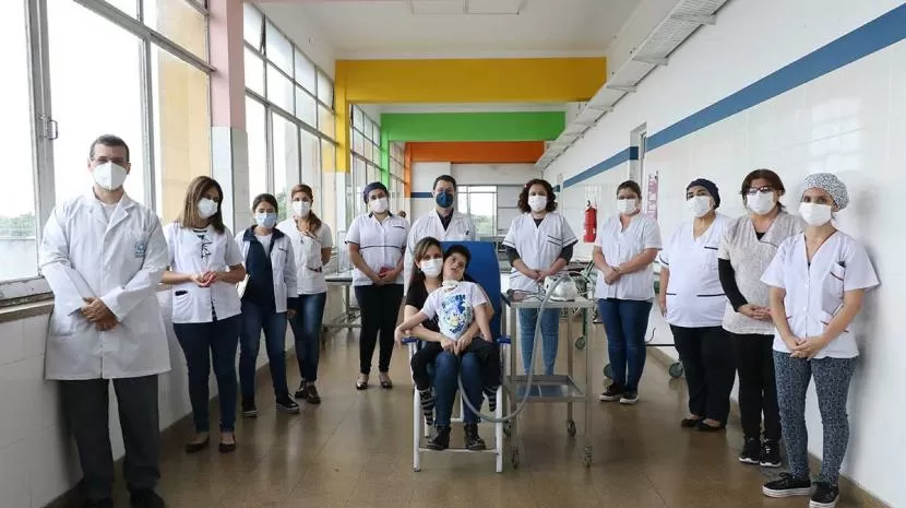 Tiziano en su último día en el hospital Avellaneda. Foto prensa Salud