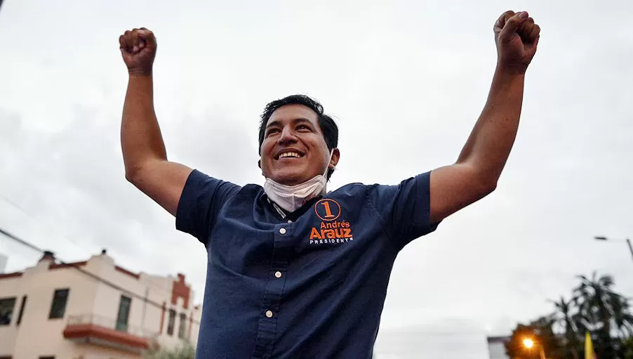 PUJA. La autoridad electoral de Ecuador confirma el balotaje presidencial entre Andrés Arauz (foto) y Guillermo Lasso.