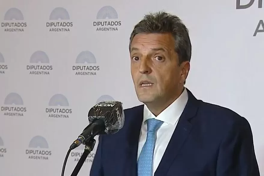 Sergio Massa en conferencia de prensa. Captura de video