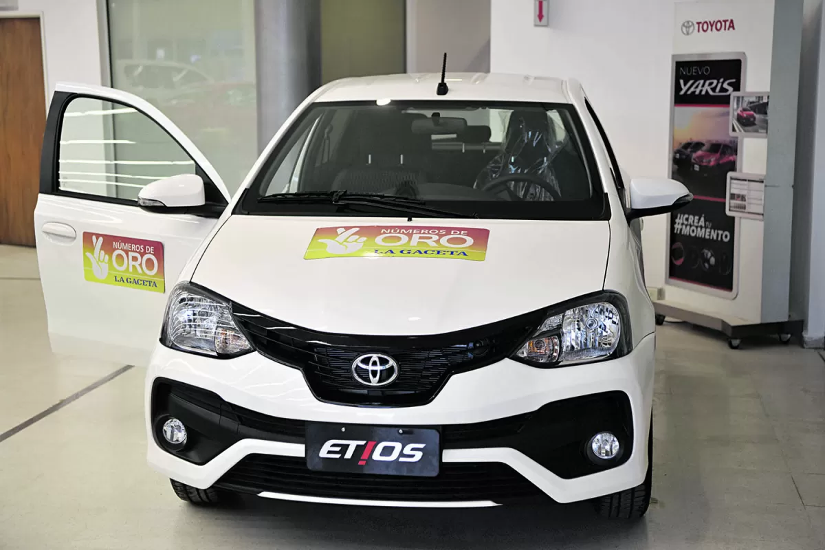 EL PREMIO QUE TE ESPERA. El Toyota Etios o kilómetro que se sorteará este jueves como fin del ciclo de los Números de Oro.