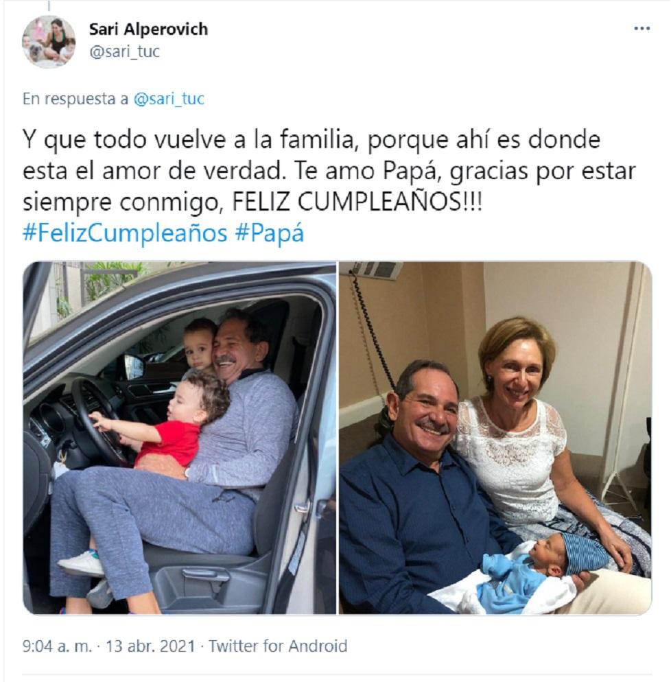 Alperovich cumple años y su hija Sara lo saludó en las redes: ejemplo de resistencia