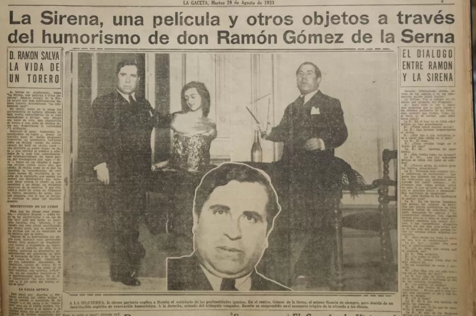 HUMOR. El escritor ante los tucumanos mostró toda su creatividad, sutileza e ironía usando elementos extraños y un baúl. 
