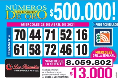 Los Números de Oro de LA GACETA