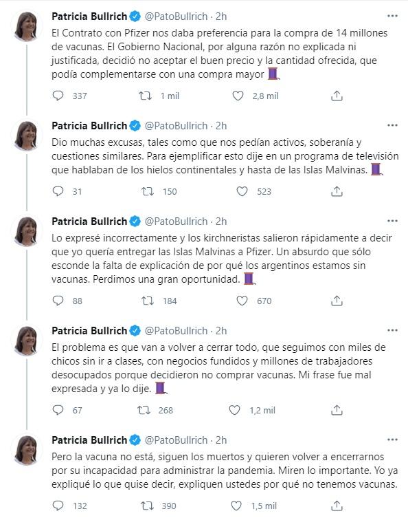 Mirkin cruzó a Patricia Bullrich por sus dichos sobre las vacunas y Malvinas: no hay fallidos