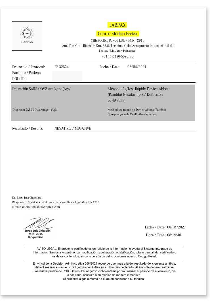 Hisopados: según un informe, en Ezeiza manejan un negocio que administra un misterioso laboratorio