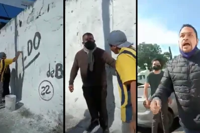 Video: punteros de Manzur y de Jaldo se enfrentaron por una pintada