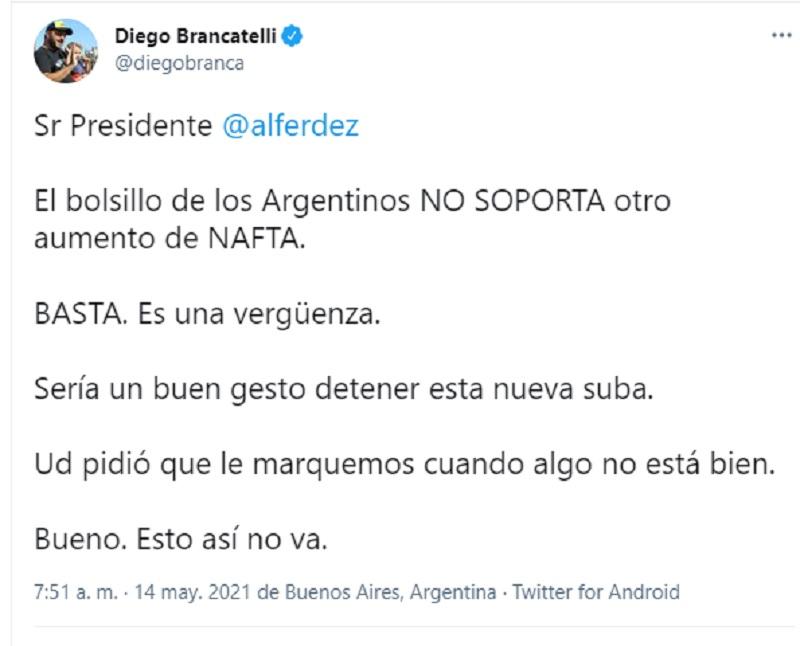 Brancatelli estalló de furia contra el Presidente: basta; es una vergüenza