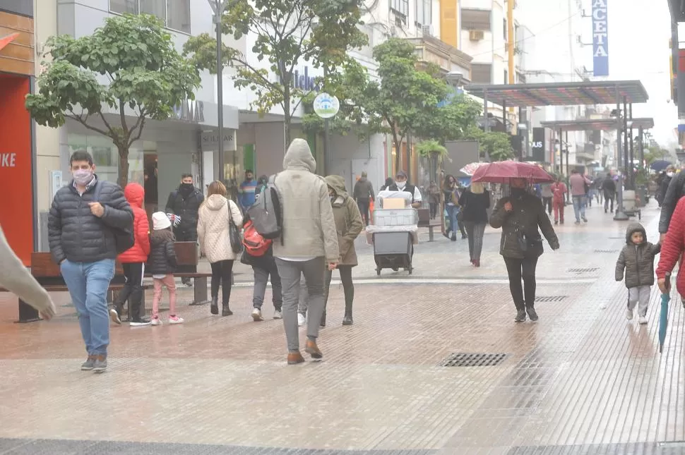 ZONA ROJA. El microcentro es la zona donde mayor cantidad de robos de “mecheras” se registran. la gaceta / foto de antonio ferroni