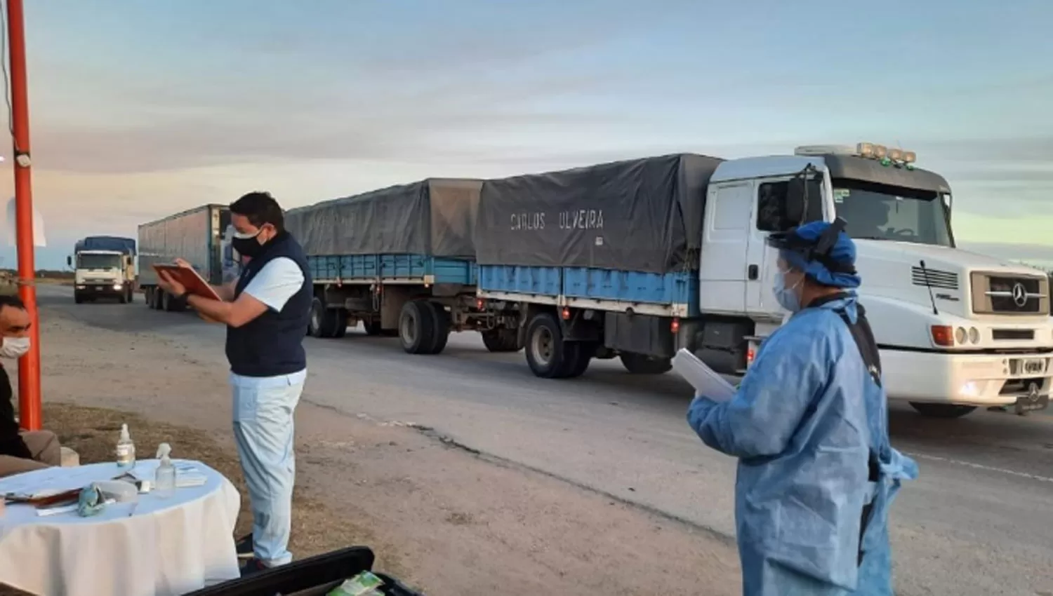 CONTROLES. Médicos centinelas testearon choferes de camiones. 